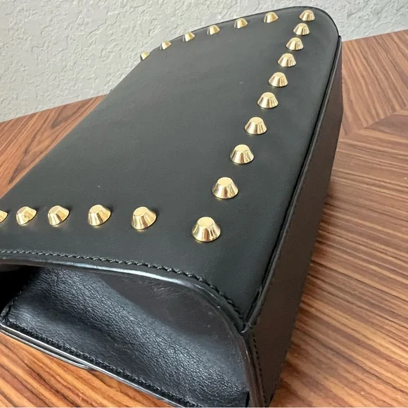 Gucci Calfskin Studded Small Padlock Shoulder Bag Black - Picture 9 of 16